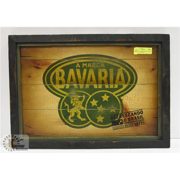 MAN CAVE MARCA BAVARIA WOOD SIGN 17 X 24 INCHES
