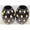 Image 1 : PAIR OF EGG SHAPED CHOCOLATE BROWN VASES