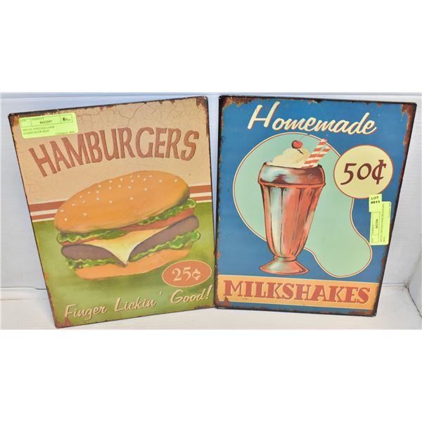 METAL VINTAGE LOOK MILKSHAKE SIGN