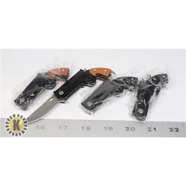 LOT OF 4 MINI REVOLVER FOLDING KNIVES
