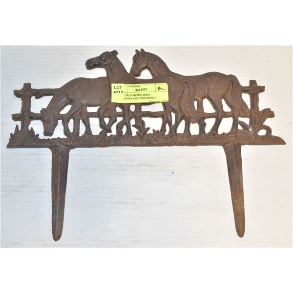 CAST IRON HORSE BOOT SCRAPER/LAWN ORNAMENT