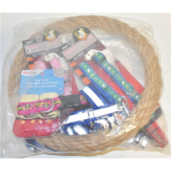 DOG LEASHES, COLLARS AND MORE ALL TOGETHER