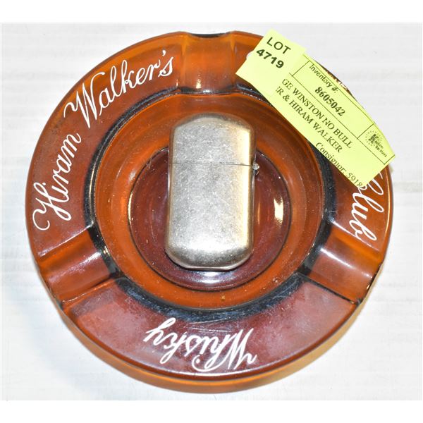 VINTAGE WINSTON NO BULL LIGHTER & HIRAM WALKER