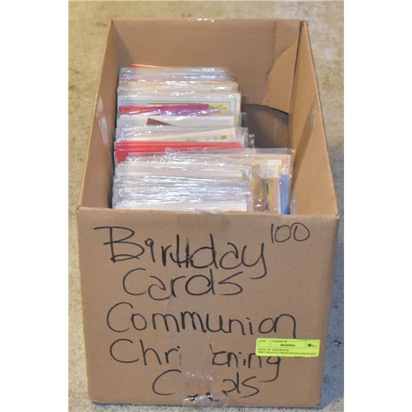 BOX OF ASSORTED BIRTHDAY/COMMUNION/CHRISTENING