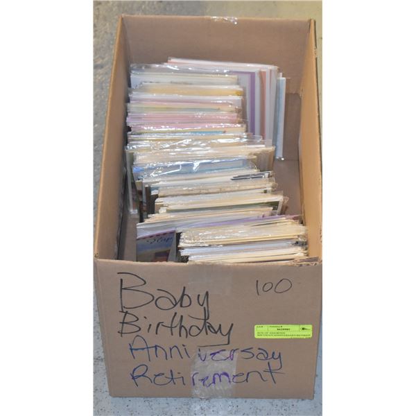 BOX OF ASSORTED BIRTHDAY/ANNIVERSARY/RETIREMENT