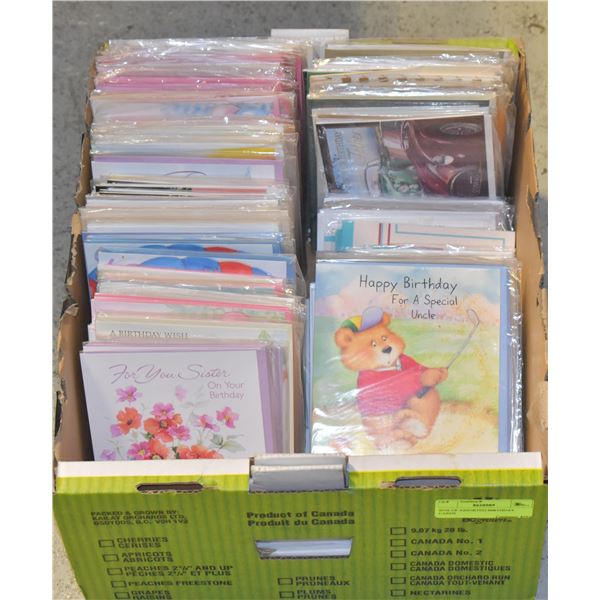BOX OF ASSORTED BIRTHDAY CARDS