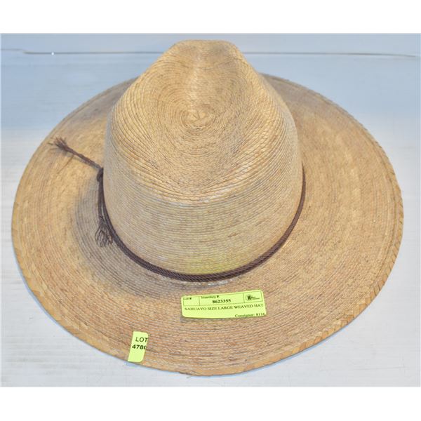 SAHUAYO SIZE LARGE WEAVED HAT