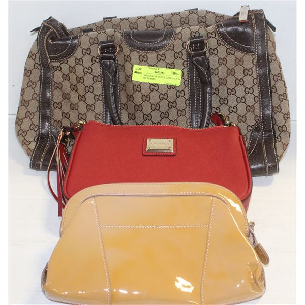 CLUB MONACO, GUCCI, AND CALVIN KLEIN PURSES