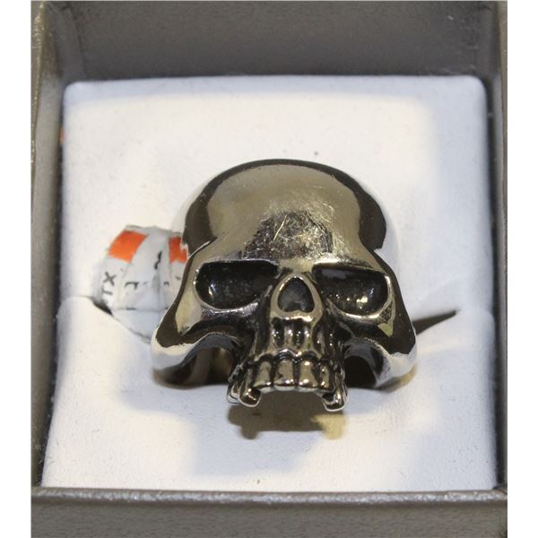 NEW MEN'S RING SKULL SZ 8 STAINLESS HEAVY NON