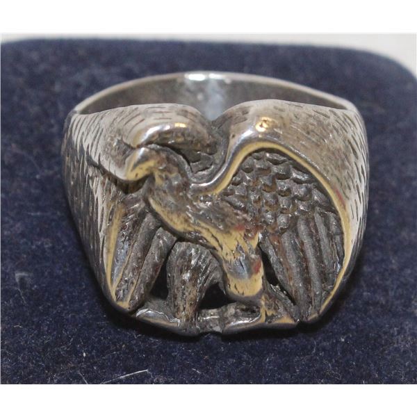MEN'S RING SILVER-STAINLESS NO MARK SZ 14 EAGLE