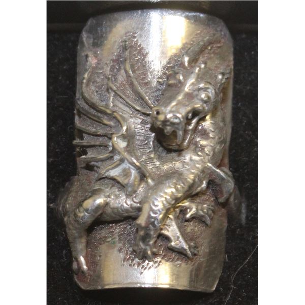 .925 STERLING SILVER DRAGON RING SIZE 8.5
