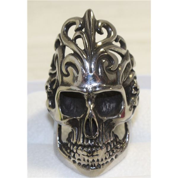 NEW MEN'S RING LARGE SKULL SIZE 11 STAINLESS