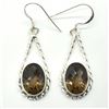 Image 1 : SV6-53 .925 STERLING SILVER SMOKEY QUARTZ EARRINGS