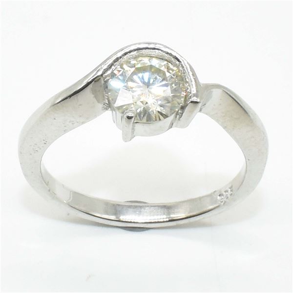 SV6-82 .925 SILVER MOISSANITE RING SIZE 6-3/4
