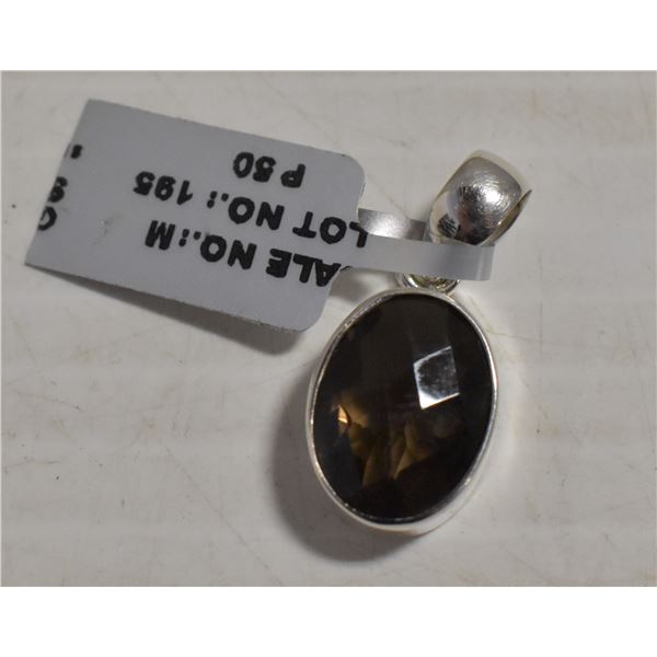 TN2-195 SILVER SMOKEY QUARTZ(8.05CT) PENDANT