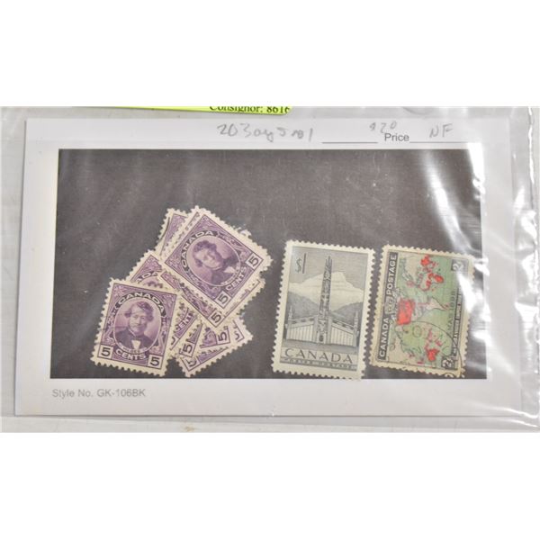 CANADIAN AND WORLD STAMPS, POSTAGE AND OTHER TYPES