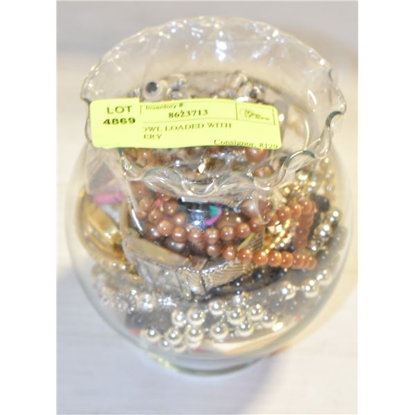 ROSE BOWL LOADED WITH JEWELLERY