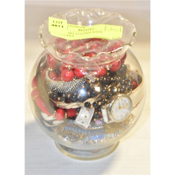 ROSE BOWL LOADED WITH JEWELLERY