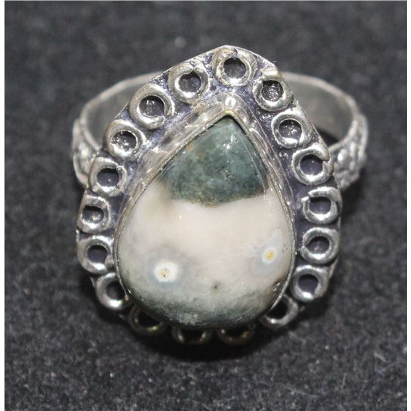 #119-NATURAL DENTRIC OPAL RING SIZE 8.75