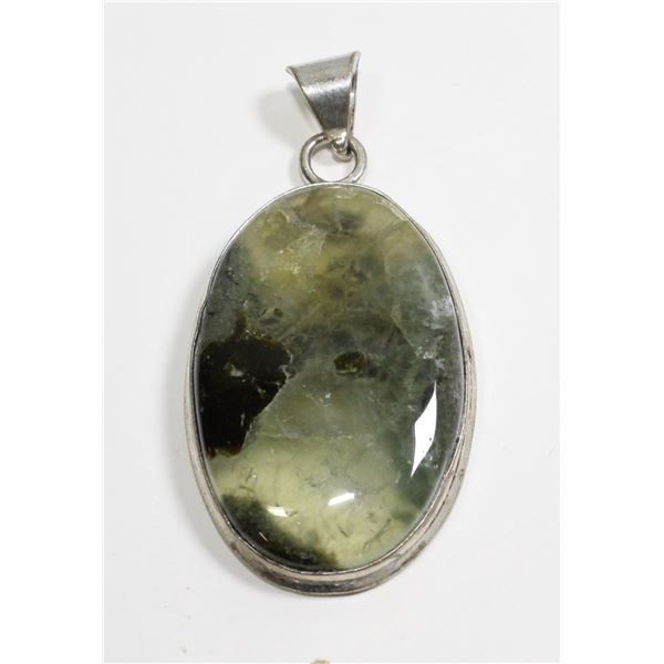 #106-NATURAL PREHNITE PENDANT