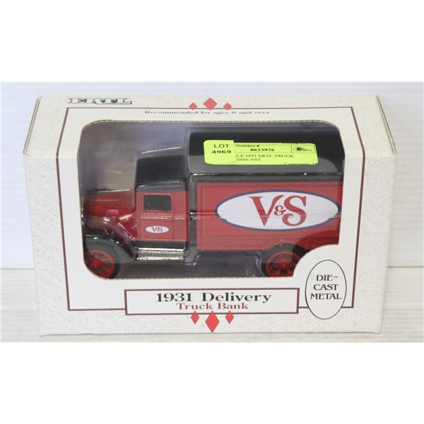 1/34 SCALE 1931 ERTL TRUCK "BANK" DIECAST
