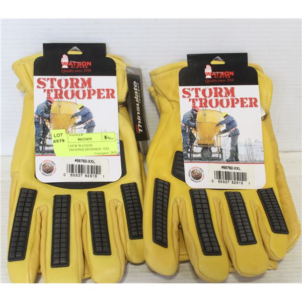 2 PAIRS NEW WATSON STORMTROOPER DEERSKIN. XXL