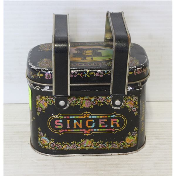VINTAGE SINGER TIN WITH HANDLES SINGER SEWING CO
