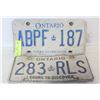 Image 1 : PAIR OF OLD ONTARIO LICENSE PLATES