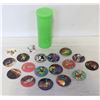 Image 1 : VINTAGE POGS & CONTAINER ALL KINDS 100+ POGS