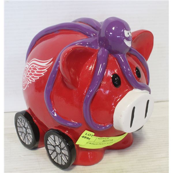 RED WINGS PIGGY BANK 7"