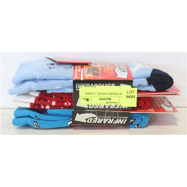 3 PACK IFRARED SOCKS - LADIES
