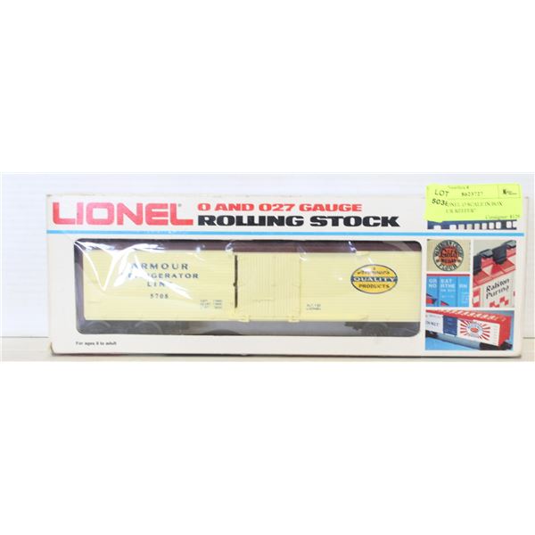 VINT LIONEL O SCALE IN BOX "ARMOUR REEFER"