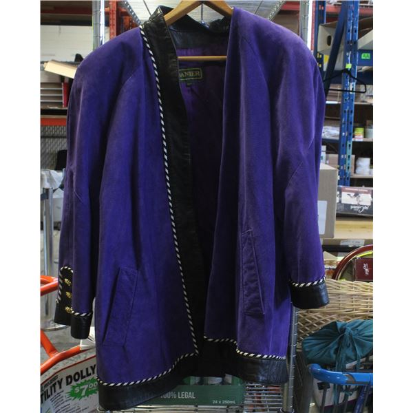 VINTAGE DANIER PURPLE SUEDE PRINCE STYLE COAT XS