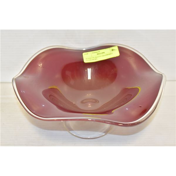 JEANETTE WAVY CRANBERRY GLASS BOWL