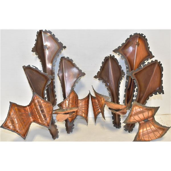 VINTAGE METAL ART WALL CANDLE HOLDER X2