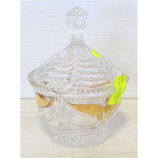 CRYSTAL BONBON HOLDER WITH GOLD ACCENTS