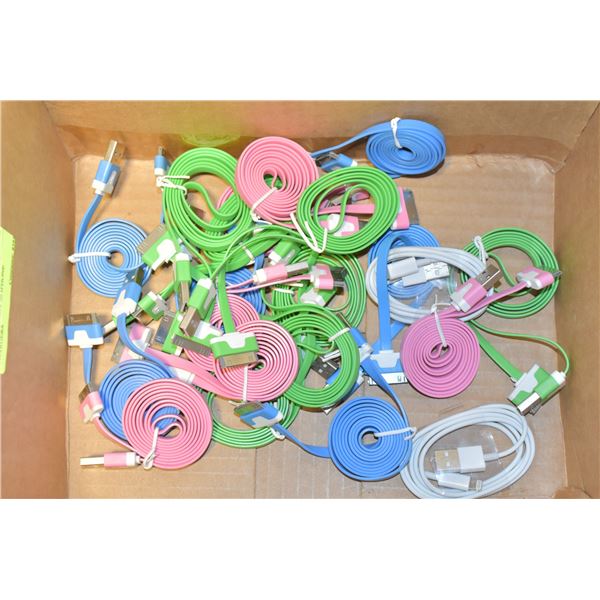 BOX OF APPROX 20 IPHONE CHARGERS