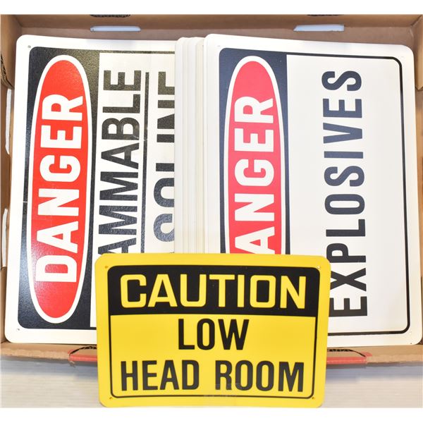 LOT OF 41 CAUTION/WARNING/DANGER SIGNS