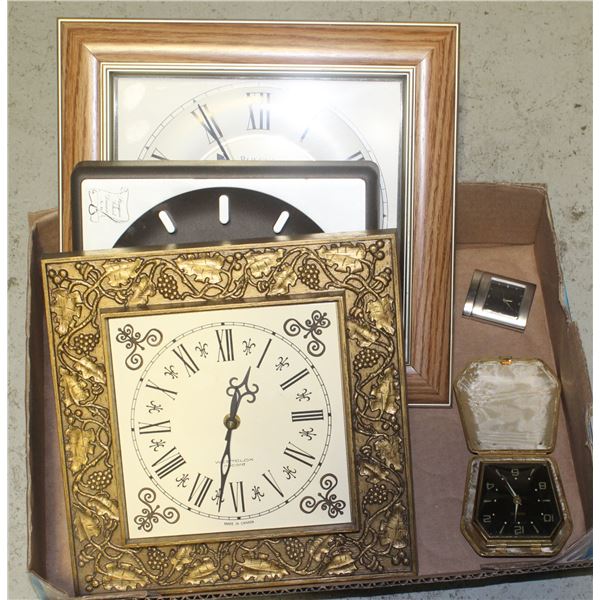 VINTAGE WALL, TRAVEL AND DESK CLOCKS