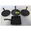 Image 1 : 4 SMALL CAST IRON PANS ALL TOGETHER
