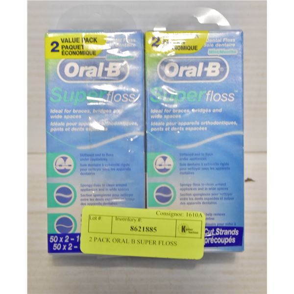 2 PACK ORAL B SUPER FLOSS