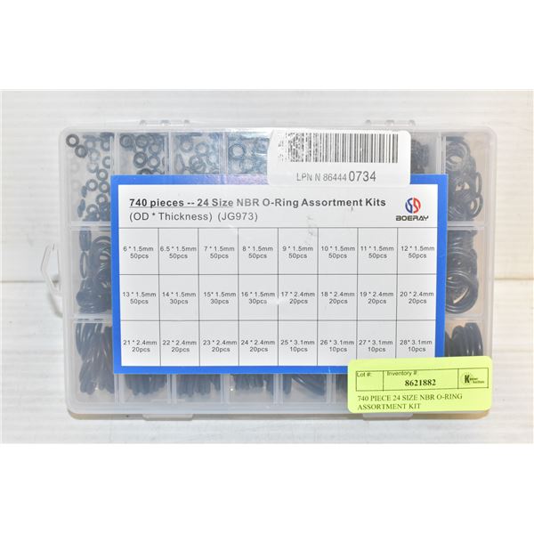 740 PIECE 24 SIZE NBR O-RING ASSORTMENT KIT
