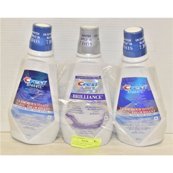 3 PACK OF CREST 3D WHITE MOUTHWASH 946ML