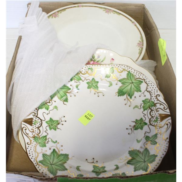 BOX OF ESTATE CHINA PLATES INCL NORITAKE