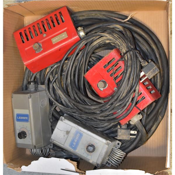 2 HONEYWELL FARM O STATS /2 L.B WHITE THERMOSTATS