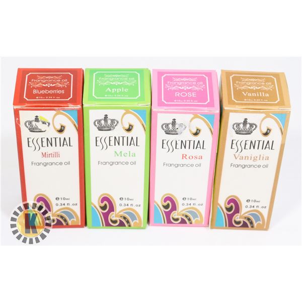 BUNDLE OF 4 NEW ASSORTED ESSENTIAL OILS