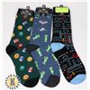 Image 1 : 3 NEW PAIRS MEN'S FUN PATTERN SOCKS