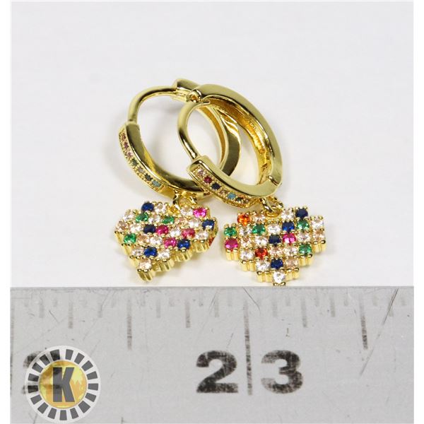 NEW DROP EARRINGS 8 BIT WITH RHINESTONES