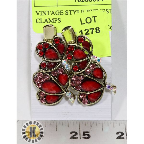 VINTAGE STYLE RHINESTONE HAIR CLAMPS