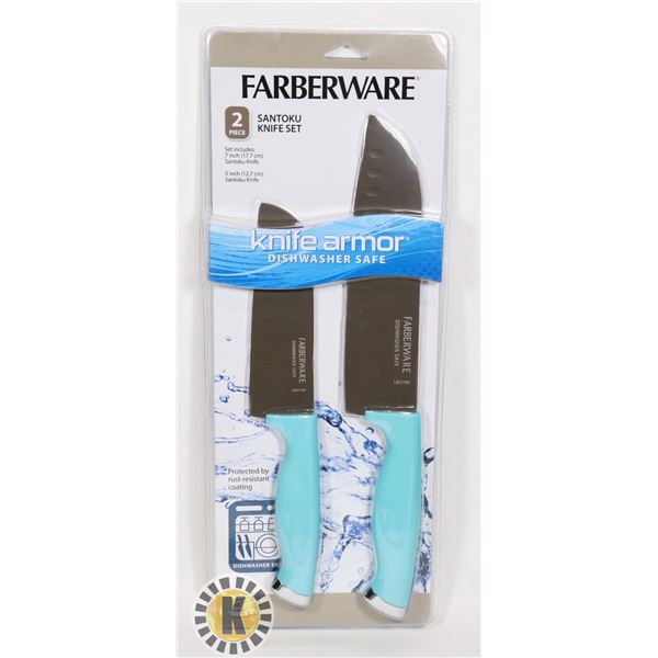 NEW 2PC FARBERWARE SANTOKU KNIFE SET